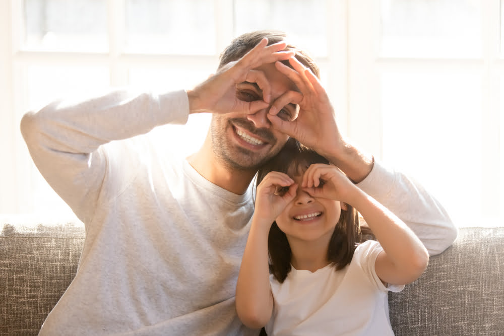 Father and daughter playing - myopia control in Costa Mesa, CA